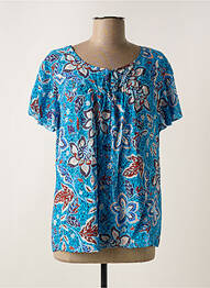 Blouse imprimé fantaisie sans manche bleu CHRISTINE LAURE femme