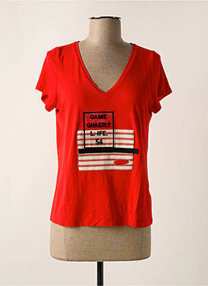 Top tissage jersey manches courtes rouge POUPÉE CHIC BY MERCEDES DE MIGUEL femme
