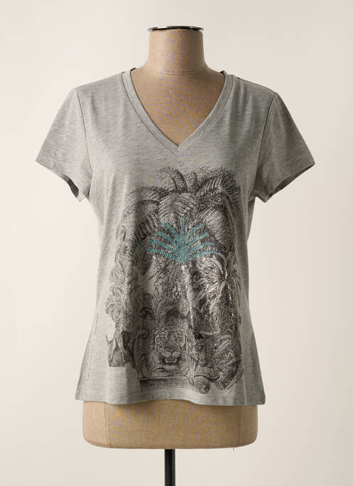 T-shirt gris EVA KAYAN pour femme