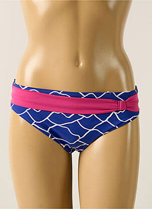 Bas de maillot de bain imprimé fantaisie culotte bleu BELCOR femme