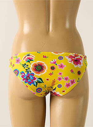 Bas de maillot de bain imprimé fleurs culotte jaune ANTIGEL femme