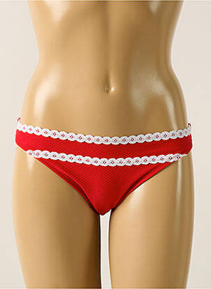 Bas de maillot de bain effet matière satinée culotte rouge ANTIGEL femme