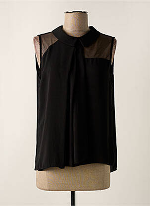 Top tissage crêpe sans manche noir RINASCIMENTO femme
