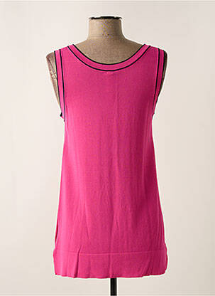 Pull coupe droite sans manche rose SCORZZO femme