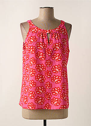 Top coupe fluide sans manche rose SIGNE NATURE femme
