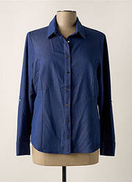 Chemisier coupe cintrée manches longues bleu FRANCE RIVOIRE femme