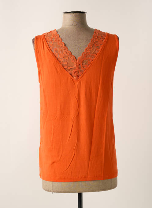 Top tissage jersey sans manche orange CREAM femme