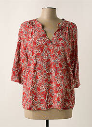Blouse imprimé fleurs manches 3/4 rouge ANDAM femme