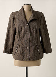 Veste casual epaulette marron CHRISTINE LAURE femme
