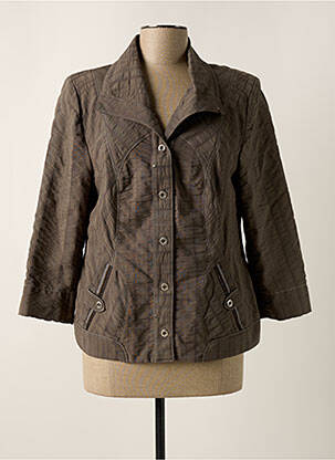 Veste casual epaulette marron CHRISTINE LAURE femme