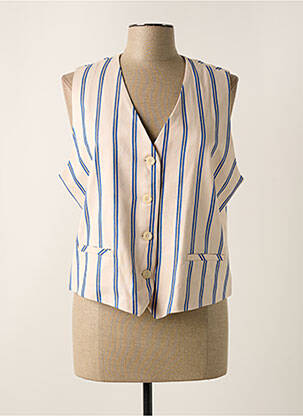 Gilet sans manche coupe cintrée rose ANDAM femme
