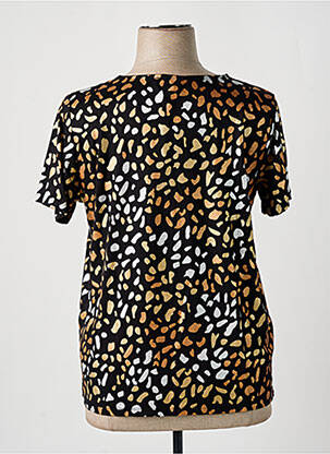 T-shirt col v manches courtes noir LEO & UGO femme