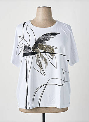 T-shirt sérigraphie avec strass manches courtes blanc RABE femme