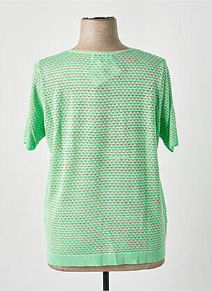 Pull coupe cintrée manches courtes vert LEO & UGO femme