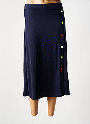 Jupe mi-longue taille haute bleu SCORZZO femme