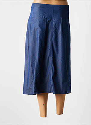 Jupe mi-longue taille à pinces bleu FRANCE RIVOIRE femme