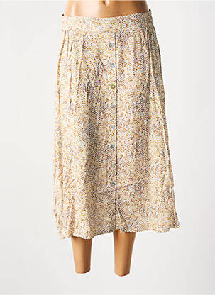 Jupe mi-longue taille haute beige SIGNE NATURE femme