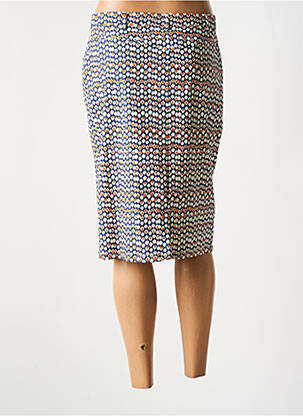Jupe mi-longue taille haute bleu FRANCE RIVOIRE femme