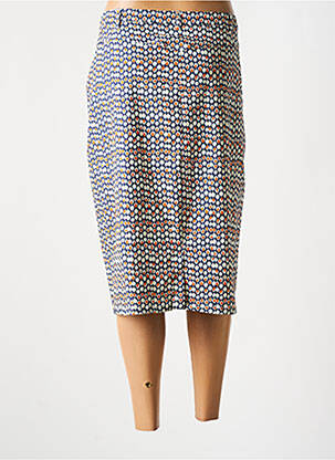 Jupe mi-longue taille haute bleu FRANCE RIVOIRE femme