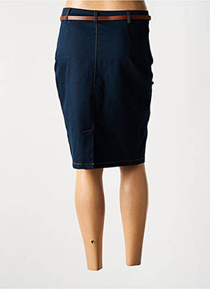 Jupe mi-longue stretch bleu CHRISTINE LAURE femme