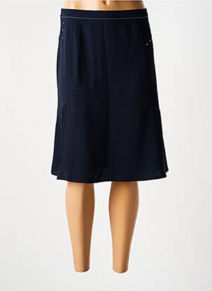 Jupe mi-longue coupe évasée bleu CHRISTINE LAURE femme