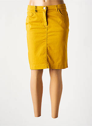Jupe mi-longue stretch jaune EAST DRIVE femme