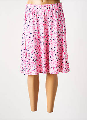 Jupe mi-longue taille haute rose MARBLE femme