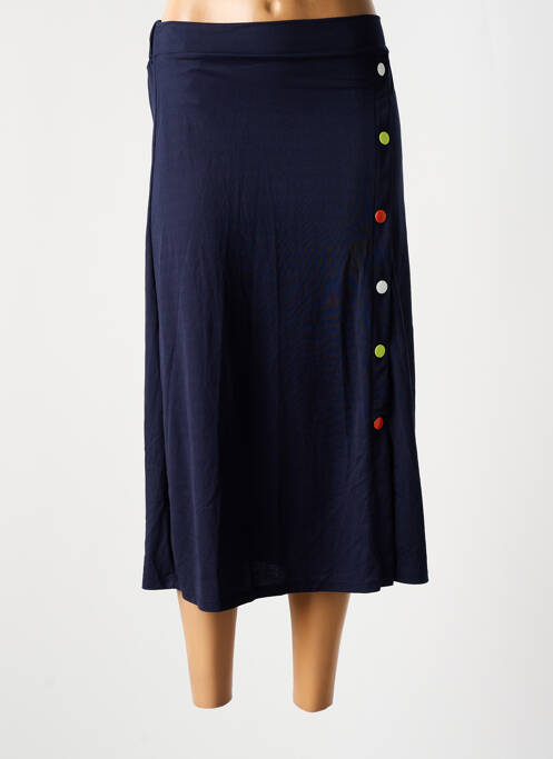 Jupe mi-longue taille haute bleu SCORZZO femme