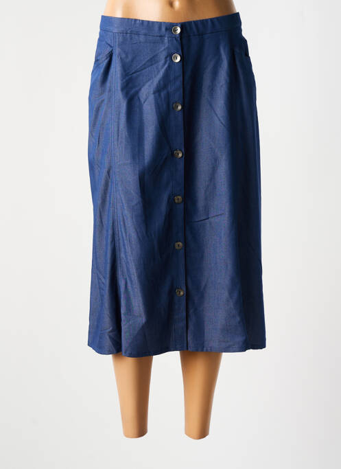 Jupe mi-longue stretch bleu FRANCE RIVOIRE femme