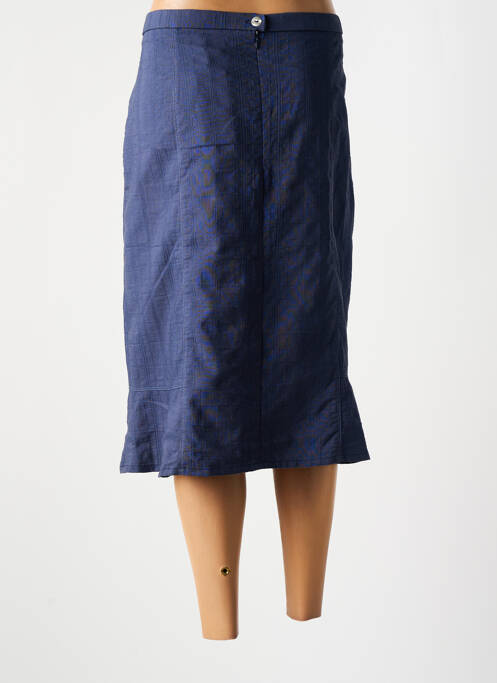 Jupe mi-longue taille haute bleu FRANCE RIVOIRE femme