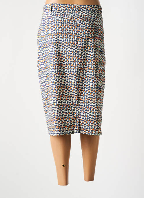Jupe mi-longue taille haute bleu FRANCE RIVOIRE femme