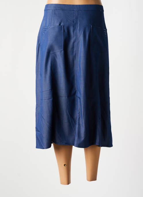 Jupe mi-longue stretch bleu FRANCE RIVOIRE femme