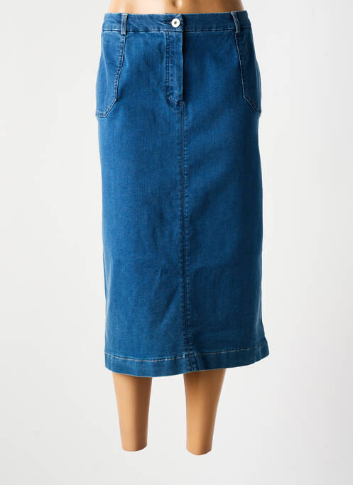 Jupe mi-longue bleu CHRISTINE LAURE pour femme