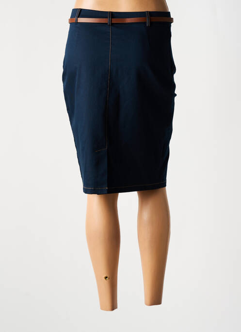 Jupe mi-longue bleu CHRISTINE LAURE pour femme