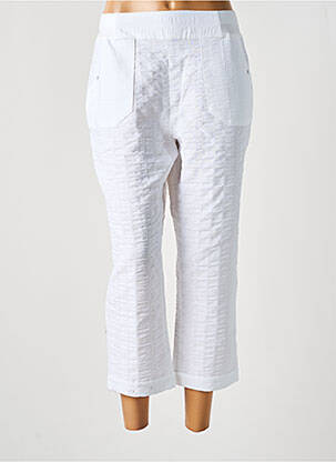 Pantacourt coupe droite taille normale blanc CHRISTINE LAURE femme