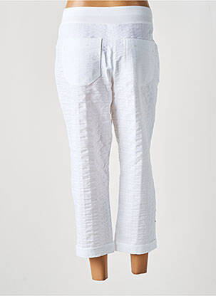 Pantacourt coupe droite taille normale blanc CHRISTINE LAURE femme