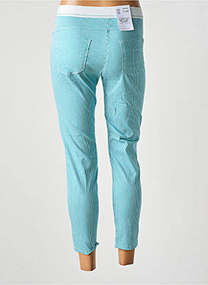 Pantalon 7/8 tissage popeline taille normale bleu EAST DRIVE femme