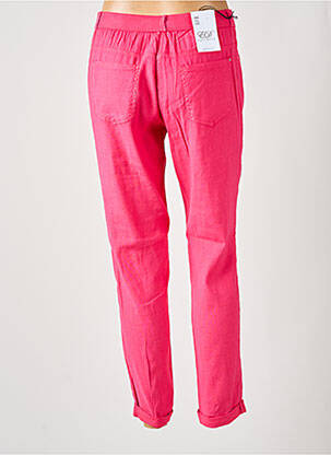 Pantalon 7/8 fermeture zippée sous rabat boutonné taille normale rose EAST DRIVE femme