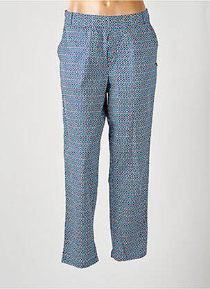 Pantalon 7/8 tissage popeline taille normale bleu DIPLODOCUS femme