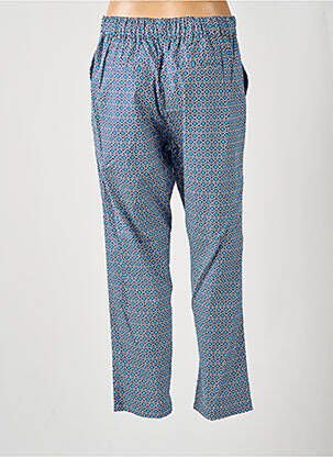 Pantalon 7/8 tissage popeline taille normale bleu DIPLODOCUS femme