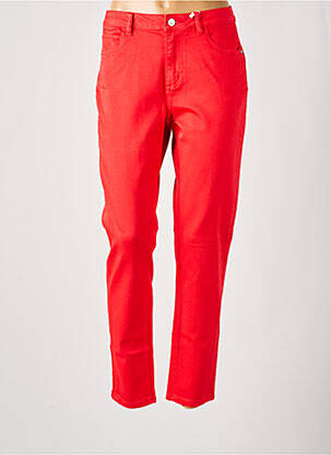 Pantalon slim tissage popeline taille normale rouge C'EST BEAU LA VIE femme