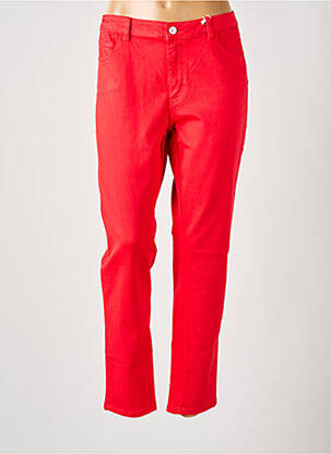Pantalon slim tissage popeline taille normale rouge C'EST BEAU LA VIE femme