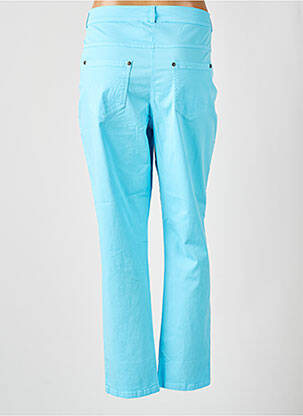 Pantalon droit tissage popeline taille normale bleu FRANCE RIVOIRE femme