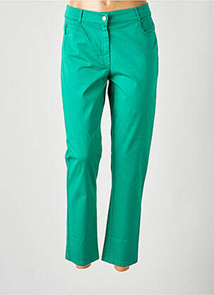 Pantalon 7/8 tissage popeline taille normale vert FRANCE RIVOIRE femme