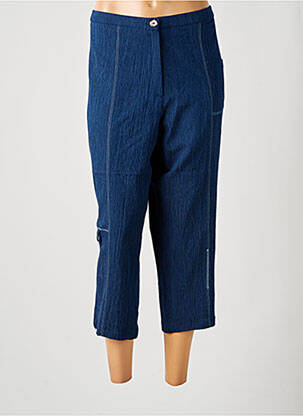 Pantacourt coupe droite taille normale bleu FRANCE RIVOIRE femme