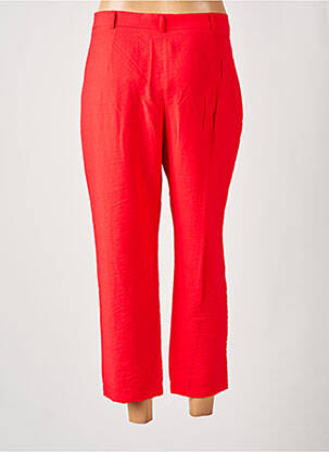 Pantacourt coupe droite taille normale rouge CHRISTINE LAURE femme