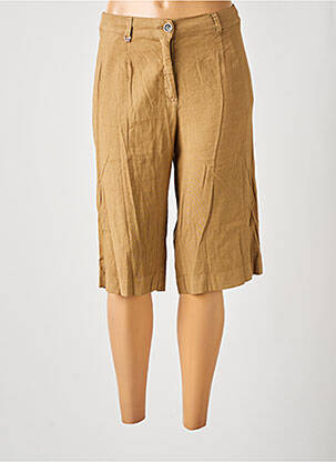 Pantacourt coupe jupe culotte taille haute marron EAST DRIVE femme