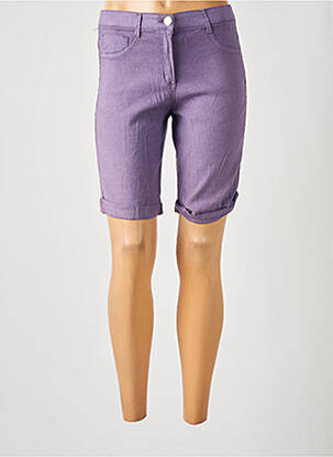 Bermuda taille à pinces taille haute violet EAST DRIVE femme
