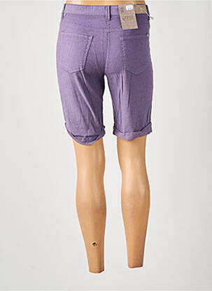 Bermuda taille à pinces taille haute violet EAST DRIVE femme