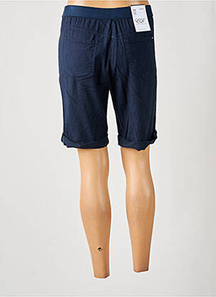 Bermuda taille à pinces taille haute bleu EAST DRIVE femme